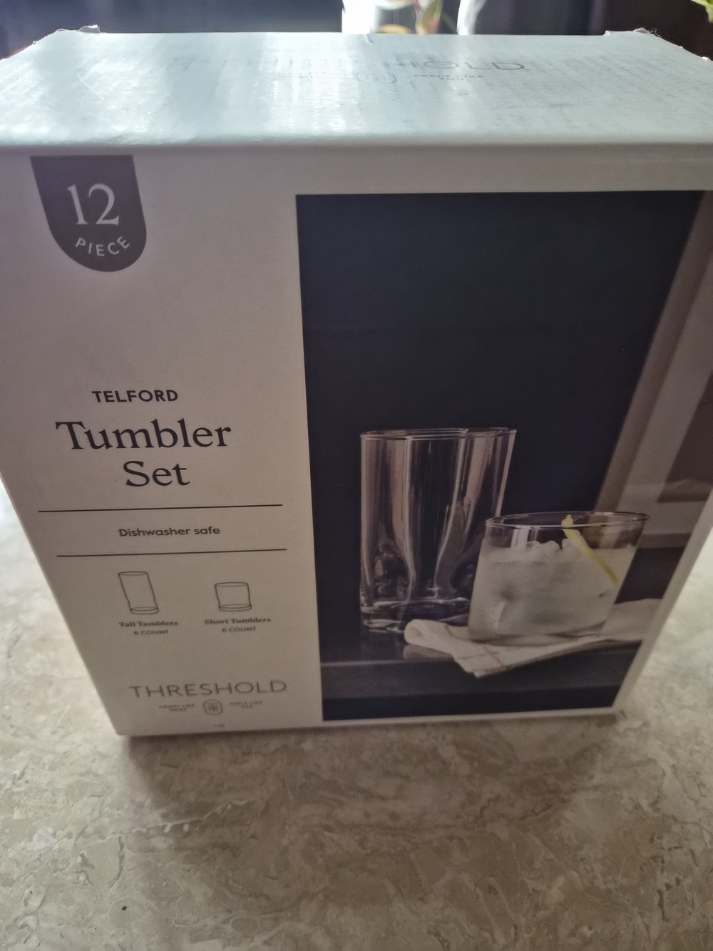 Threshold Clear Glass Tumbler Set - 12 Piece